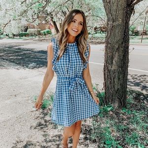 Blue & White Gingham Dress